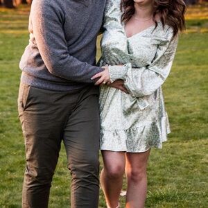 Altar'd State Mint Floral Long Sleeve Dress